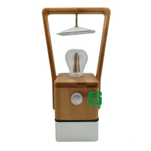 LED Rechargeable Bamboo Camping Lamp for Holiday Travel with Power Bank